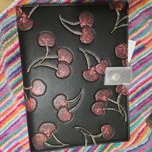 Coach Black and Red Cherry Notebook